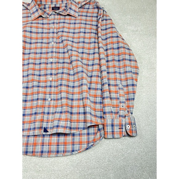 UNTUCKit Long Sleeve Plaid Flannel Button Up Shirt Size 3XL gray‎ Orange Blue - Picture 3 of 6